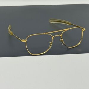 RANDOLPH ENGINEERING USA Gold Pilot Sunglasses Frame Only No Lenses Bayonet